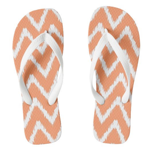 Peach Southern Cottage Chevrons Teenslippers (Voetbed)