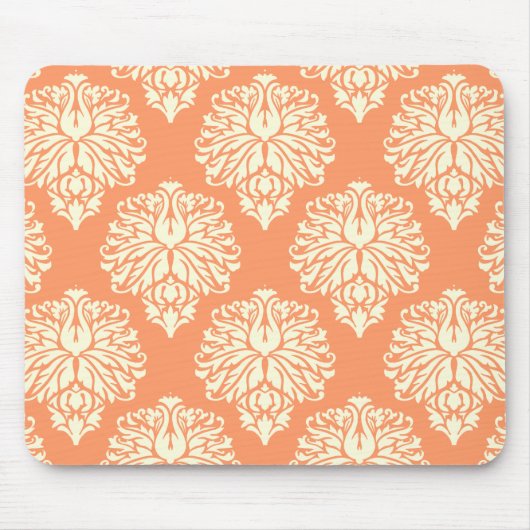 Peach Southern Cottage Damask Muismat (Voorkant)