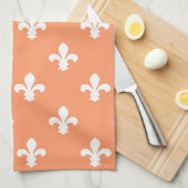 Peach Southern Cottage Fleur de Lys Theedoek (Quarter Fold)