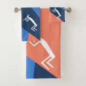 Peach Southwestern Kokopelli Bath Towel Set Bad Handdoek (Insitu)
