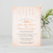 Peach Sparkles & Crown Fairytale Weddenschap Kaart (Staand voorkant)