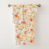 Peach Splash Floral Abstract Bad Handdoek (Insitu)
