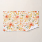 Peach Splash Floral Abstract Bad Handdoek (Handdoek)