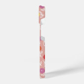 Peach Spring Floral Monogram Voornaam iPhone Hoesje (Linkerkant)