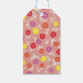 Peach Spring Floral patroon Cadeaulabel