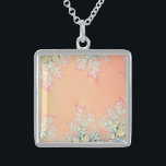 Peach Spring Frost Fractal Sterling Zilver Ketting<br><div class="desc">Peach Spring Frost Fractal Feel free to add your own words and/or afbeeldingen to this item,  or change the background color,  through Zazzle's geweldige aanpassingstools. Dit ontwerp is ook beschikbaar op vele andere producten. Bedankt om langs te stoppen! God zegene!</div>