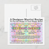Peach Spring Martini Recept Kaart Briefkaart (Voorkant / Achterkant)