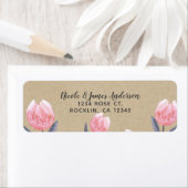 Peach Spring Waterverf Tulps Vrijgezellenfeest Par Etiket (Insitu)