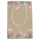 Peach Spring Waterverf Tulps Vrijgezellenfeest Par Medium Cadeauzakje (Voorkant)