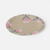 Peach Spring Waterverf Tulps Vrijgezellenfeest Par Papieren Bordje (Gekanteld)