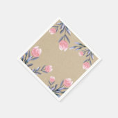 Peach Spring Waterverf Tulps Vrijgezellenfeest Par Servetten (Hoek)