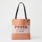 Peach Squad Savannah Bridesmaid Retro Bachelorette Tote Bag (Voorkant)
