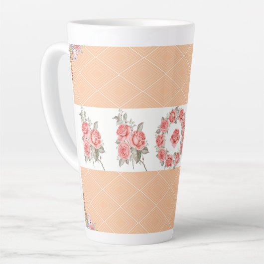 Peach Squares & Rozen Latte Mok (Linkerhoek)