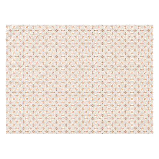 Peach Stars op het Atomic Cream Mid Century-patroo Tafelkleed (Voorkant (Horizontaal))
