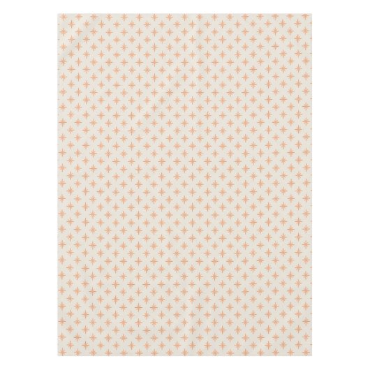 Peach Stars op het Atomic Cream Mid Century-patroo Tafelkleed (Voorkant)