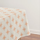 Peach Stars op het Atomic Cream Mid Century-patroo Tafelkleed (Voorbeeld)