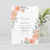 Peach Stately Spring Wedding Kaart (Staand voorkant)