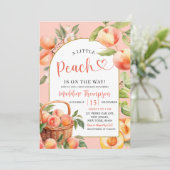 Peach Summer Fruit Theme Baby shower Kaart (Staand voorkant)