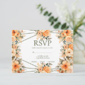 Peach Summer Rozen Menu Keuzes RSVP Response Kaart (Staand voorkant)