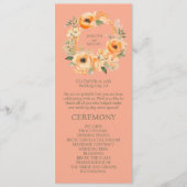 Peach Summer Wedding Ceremony Programma Programmakaart (Voorkant)