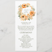 Peach Summer Wedding Ceremony Programma Programmakaart (Voorkant)