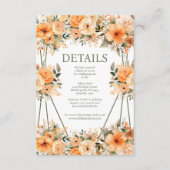 Peach Summer Wedding Details Enclosure Kaart (Voorkant)