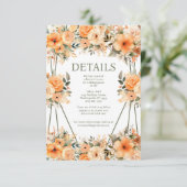 Peach Summer Wedding Details Enclosure Kaart (Staand voorkant)