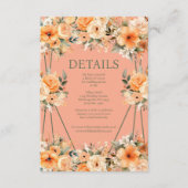 Peach Summer Wedding Details Enclosure Kaart (Voorkant)