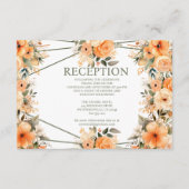 Peach Summer Wedding Receptie Enclosure Kaart (Voorkant)