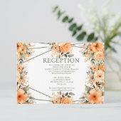 Peach Summer Wedding Receptie Enclosure Kaart (Staand voorkant)