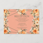 Peach Summer Wedding Receptie Enclosure Kaart (Voorkant)