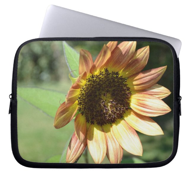 Peach Sunflower laptophoes Laptop Sleeve (Voorkant)