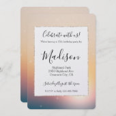 Peach Sunrise Sparkle Verjaardag Kaart (Voorkant / Achterkant)