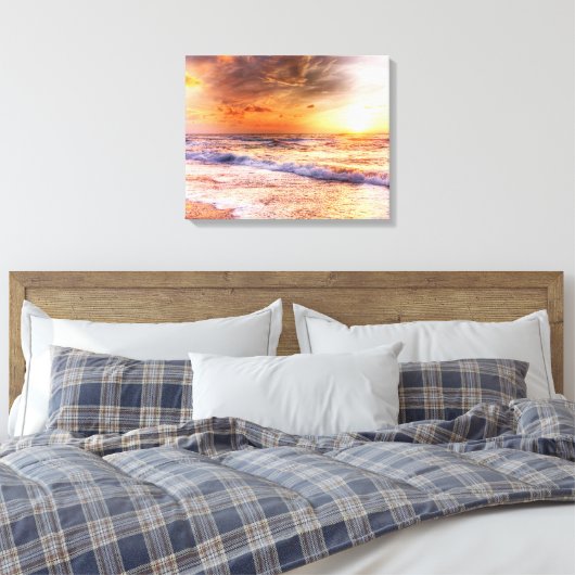Peach Sunset Canvas Afdruk (Insitu (Slaapkamer))