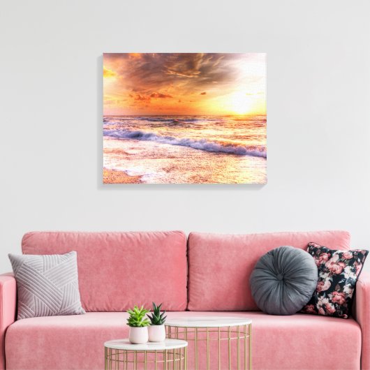 Peach Sunset Canvas Afdruk (Insitu (Woonkamer))