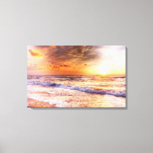 Peach Sunset Canvas Afdruk