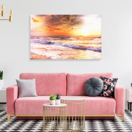 Peach Sunset Canvas Afdruk (Insitu (Woonkamer))