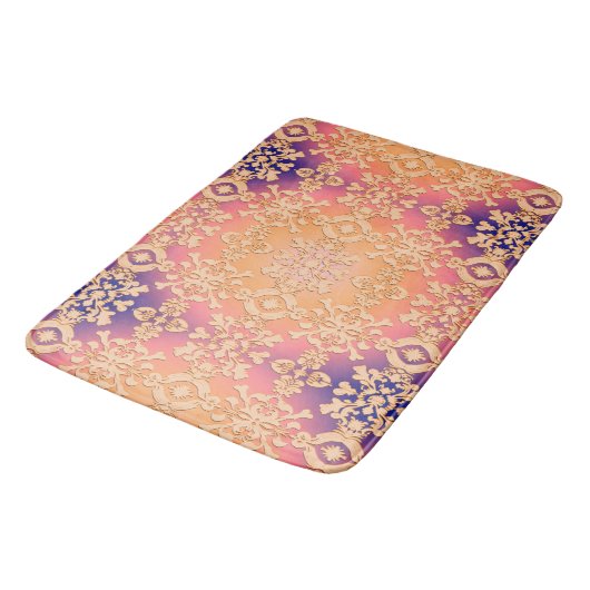 Peach Sunset Royal Damask Badmat (Gekanteld)