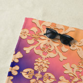 Peach Sunset Royal Damask Strandlaken (In situ)