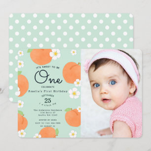 Peach Sweet wordt een eerste verjaardagsfoto Kaart