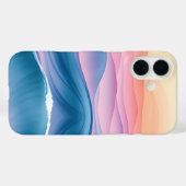 Peach Swell Fluid Abstract Coastal Case-Mate iPhone Case (Achterkant (horizontaal))