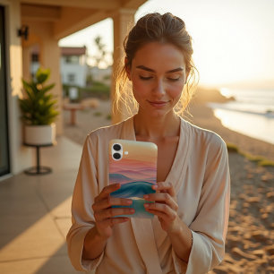 Peach Swell Fluid Abstract Coastal iPhone 16 Hoesje