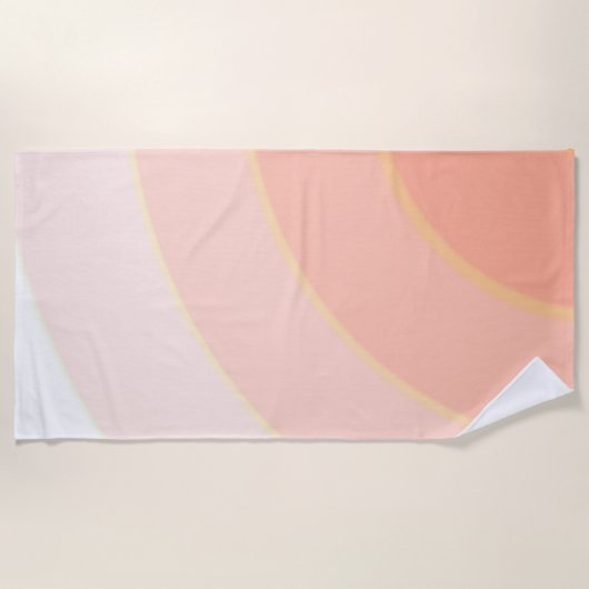 Peach Swirls Beach Towel Strandlaken (Voorkant)