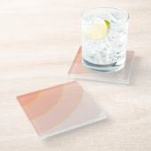 Peach Swirls Glass Onderzetter (Schuin)