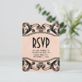 Peach  Swirls RSVP Briefkaart (Staand voorkant)