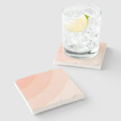 Peach Swirls Stone Onderzetter (Zijkant)
