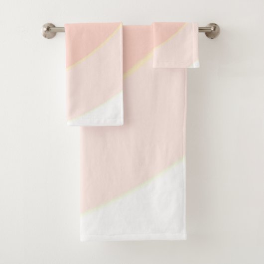 Peach Swirls Towel Bad Handdoek (Insitu)