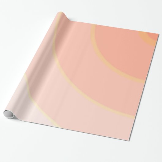 Peach Swirls Wrapping Paper Cadeaupapier (Uitgerold)