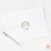 Peach Tan Sage Boho Rainbow Baby shower Ronde Sticker (Envelop)