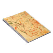 Peach Tangerine Flowers Swirls Gepersonaliseerd Notitieboek (Rechterzijde)